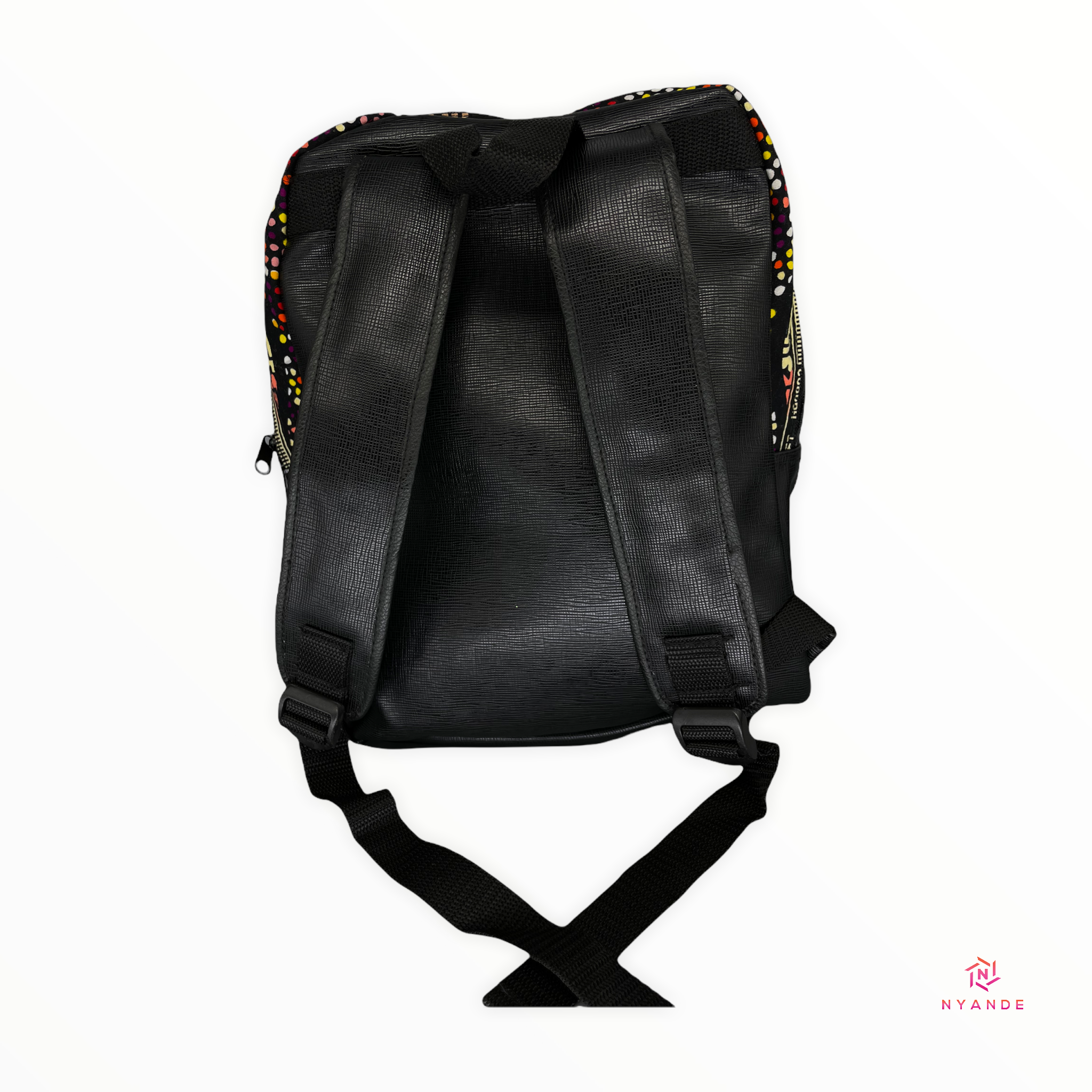 Giraffe Leather/Ankara Backpack